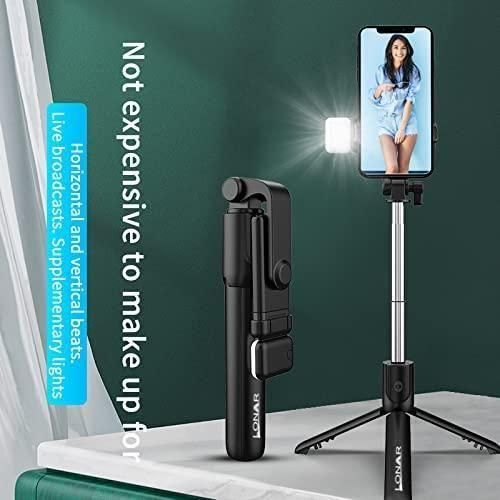 3-in-1 Selfie Stick Tripod with Fill Light & Bluetooth Remote