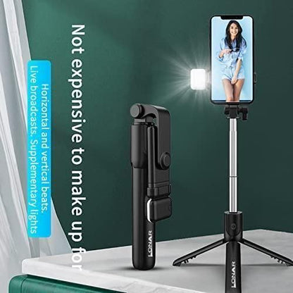 3-in-1 Selfie Stick Tripod with Fill Light & Bluetooth Remote