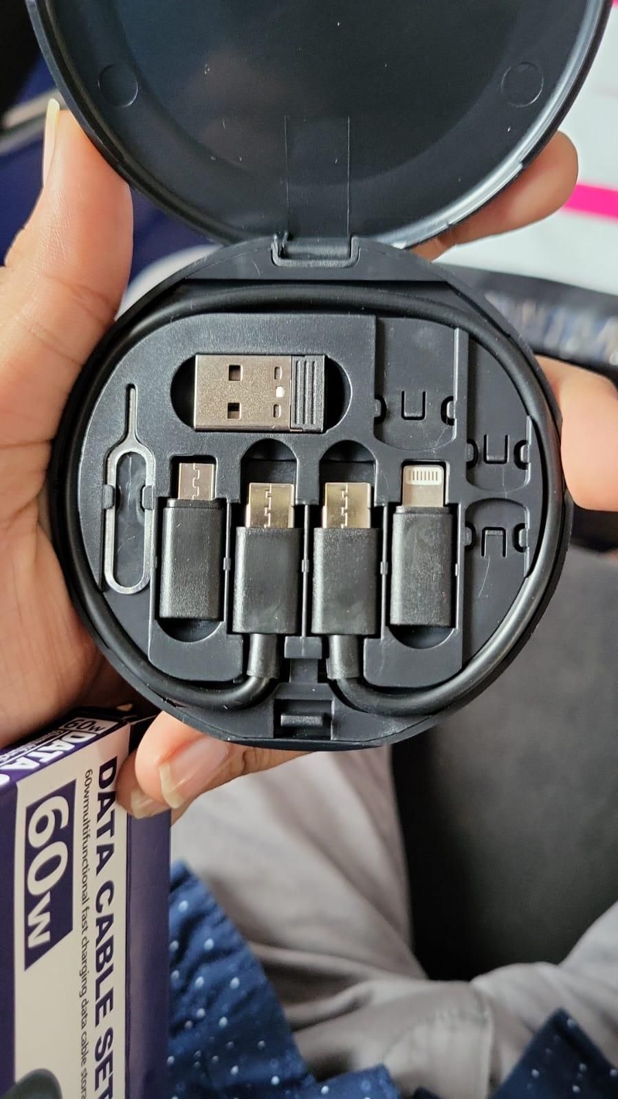 5 in 1 Fast 60 watt Charging Data Cable Travel Kit