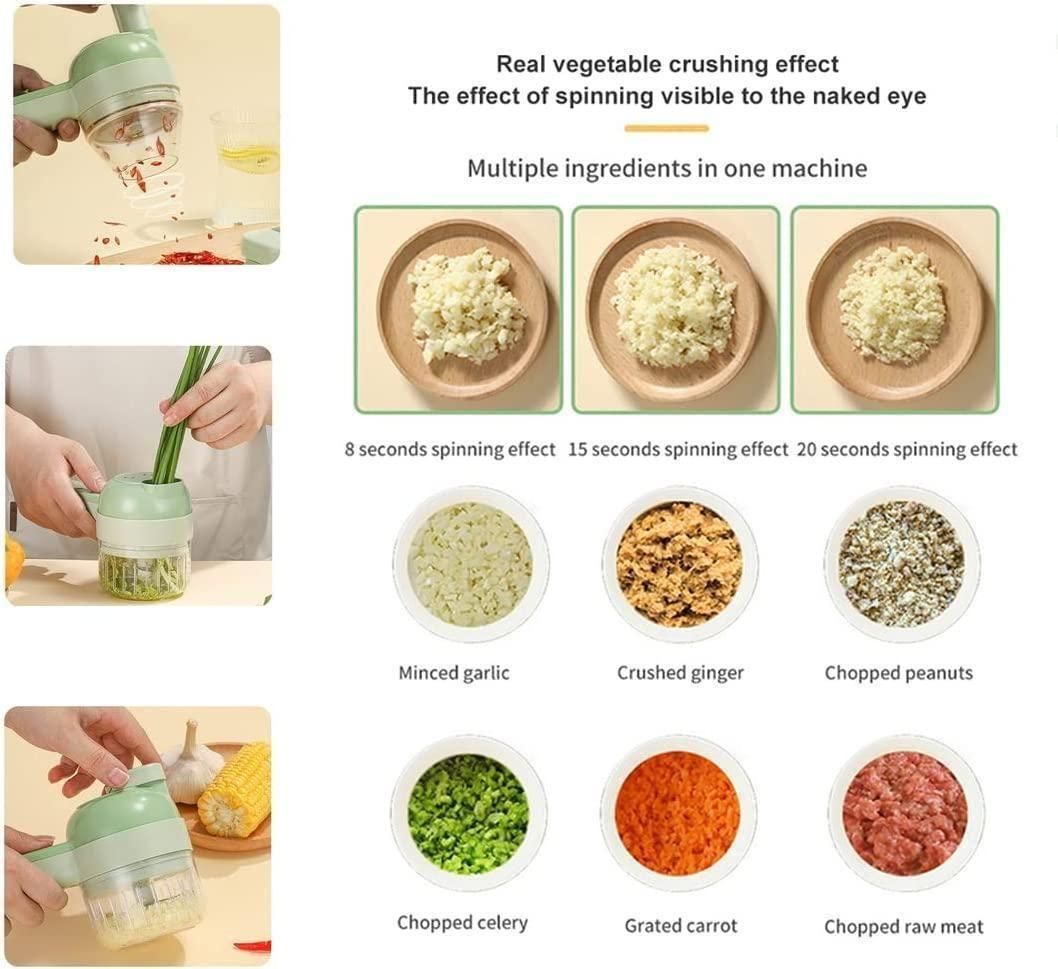4-in-1 Portable Electric Vegetable Cutter Set