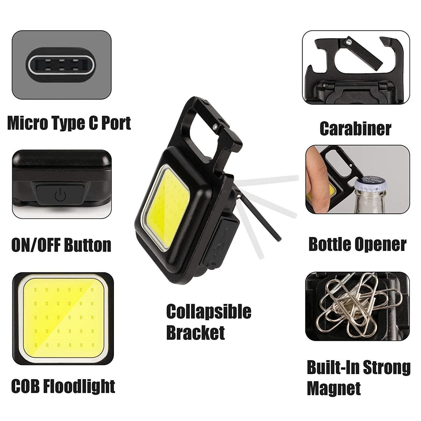 Small Rechargeable Keychain Flashlight